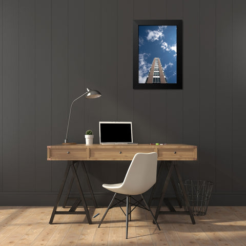 Look Tall Tower Black Modern Wood Framed Art Print by Lee, Judson