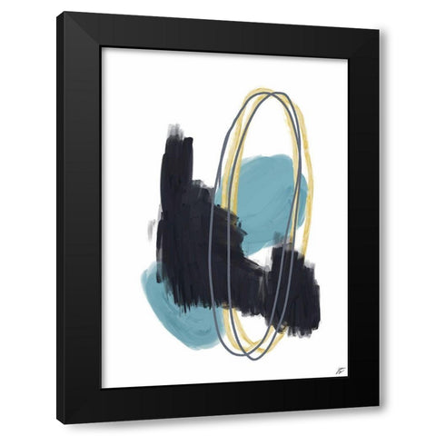 Black-Teal-Gold I Black Modern Wood Framed Art Print by Lee, Judson
