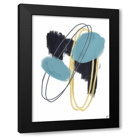 Black-Teal-Gold II Black Modern Wood Framed Art Print with Double Matting by Lee, Judson