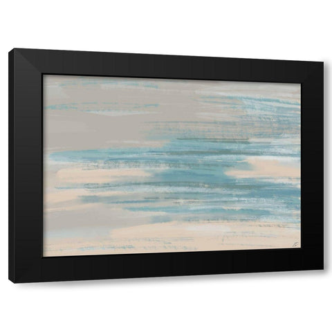 Tan-Peach-Teal Black Modern Wood Framed Art Print by Lee, Judson
