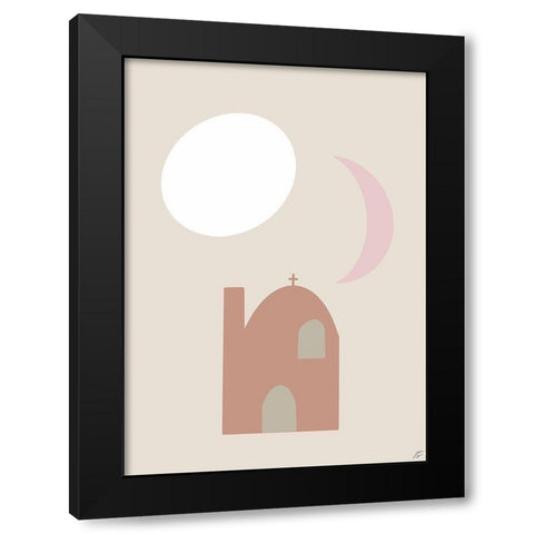 Sun-Moon Building Black Modern Wood Framed Art Print with Double Matting by Lee, Judson