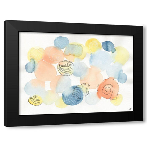 Watercolor and Shells Black Modern Wood Framed Art Print with Double Matting by Lee, Judson