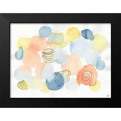 Watercolor and Shells Black Modern Wood Framed Art Print by Lee, Judson