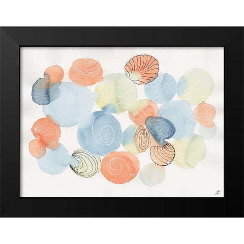 Watercolor and Shells II Black Modern Wood Framed Art Print by Lee, Judson