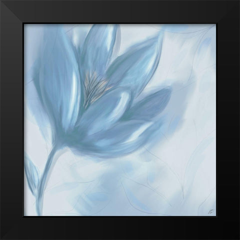 Gentle Blue Flower Black Modern Wood Framed Art Print by Lee, Judson