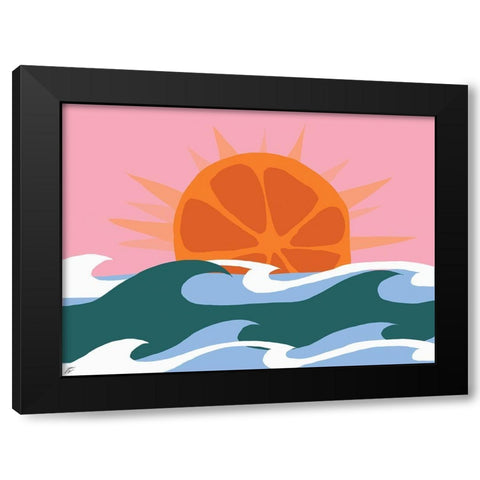 Orange Sunrise Black Modern Wood Framed Art Print by Lee, Judson