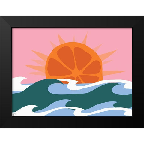 Orange Sunrise Black Modern Wood Framed Art Print by Lee, Judson