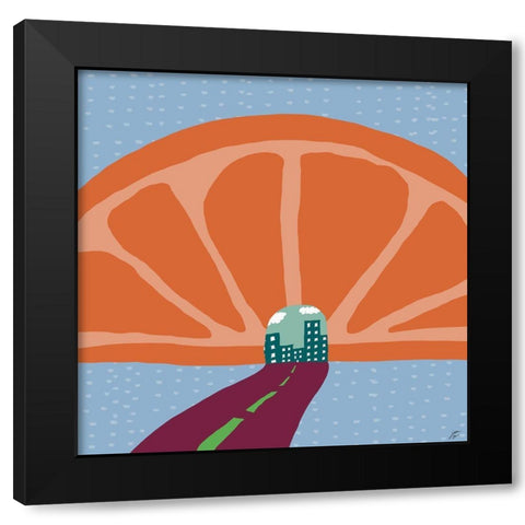 Citrus Road Black Modern Wood Framed Art Print with Double Matting by Lee, Judson