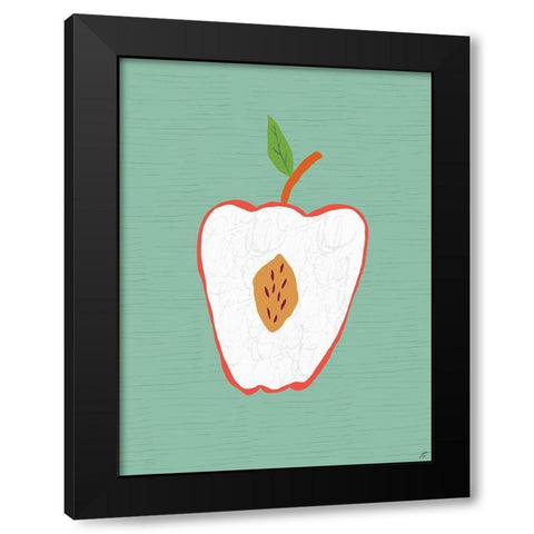 Apple Core Black Modern Wood Framed Art Print with Double Matting by Lee, Judson