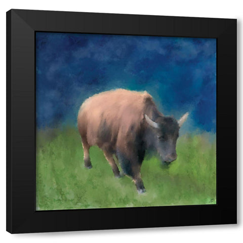 Buffalo Walk Black Modern Wood Framed Art Print by Lee, Judson