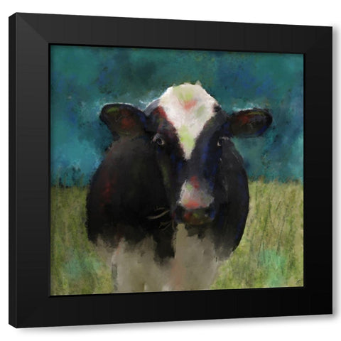 Cow Black Modern Wood Framed Art Print by Lee, Judson
