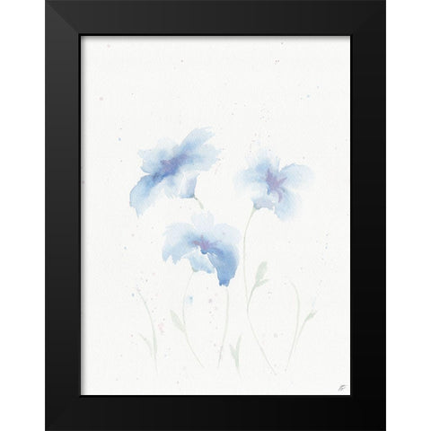 Blue Drop Black Modern Wood Framed Art Print by Lee, Judson