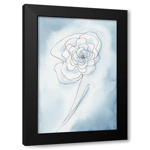 Blue Line II Black Modern Wood Framed Art Print with Double Matting by Lee, Judson