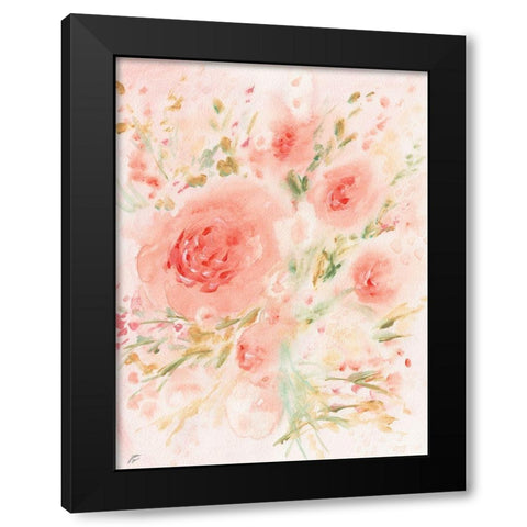 Loosely Floral Black Modern Wood Framed Art Print with Double Matting by Lee, Judson