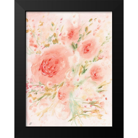 Loosely Floral Black Modern Wood Framed Art Print by Lee, Judson