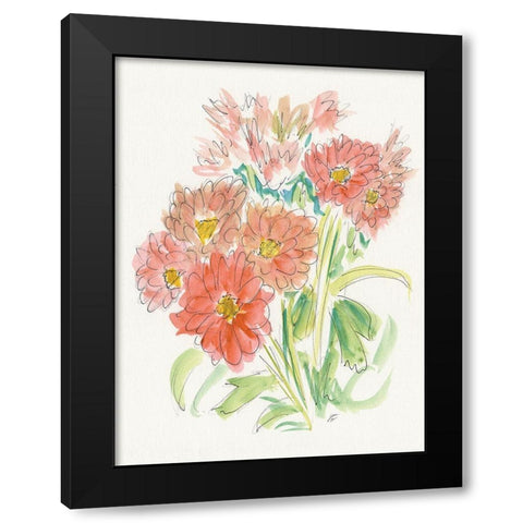 Ink Wash Bouquet Black Modern Wood Framed Art Print with Double Matting by Lee, Judson