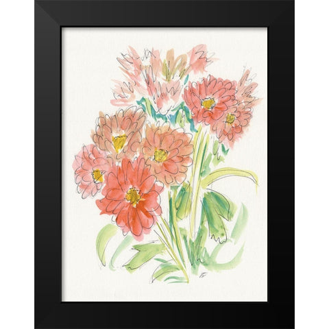 Ink Wash Bouquet Black Modern Wood Framed Art Print by Lee, Judson