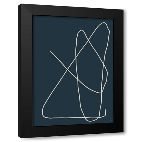 Mod Lines on Blue IV Black Modern Wood Framed Art Print by Lee, Judson