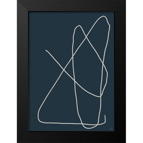 Mod Lines on Blue IV Black Modern Wood Framed Art Print by Lee, Judson