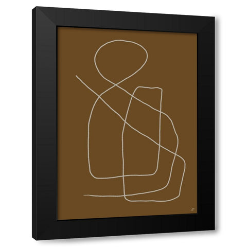 Scribbles on Brown Black Modern Wood Framed Art Print by Lee, Judson