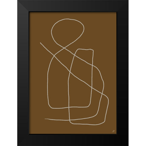 Scribbles on Brown Black Modern Wood Framed Art Print by Lee, Judson