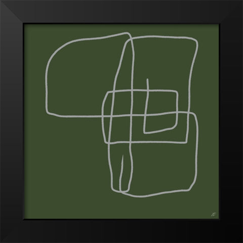 Scribbles on Green II Black Modern Wood Framed Art Print by Lee, Judson