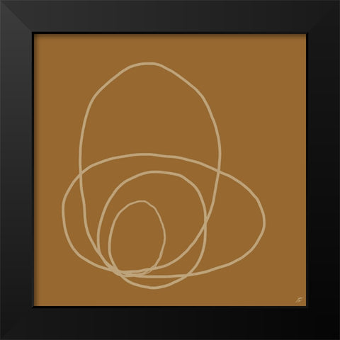 Scribbles on Orange Black Modern Wood Framed Art Print by Lee, Judson