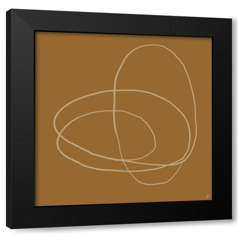 Scribbles on Orange II Black Modern Wood Framed Art Print with Double Matting by Lee, Judson
