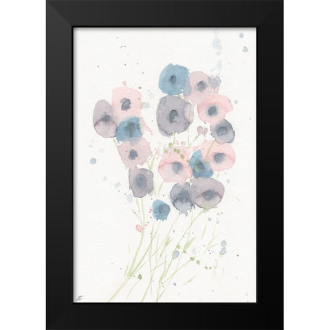 Cotton Candy Florals Black Modern Wood Framed Art Print by Lee, Judson