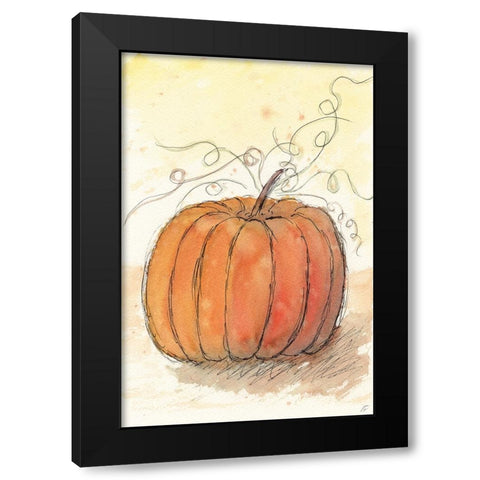 Fall Pumpkin Black Modern Wood Framed Art Print by Lee, Judson
