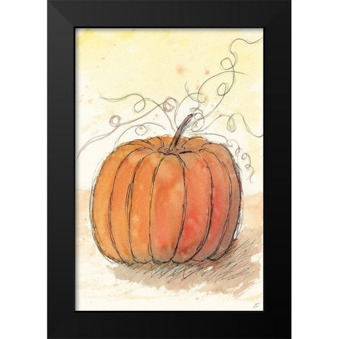 Fall Pumpkin Black Modern Wood Framed Art Print by Lee, Judson