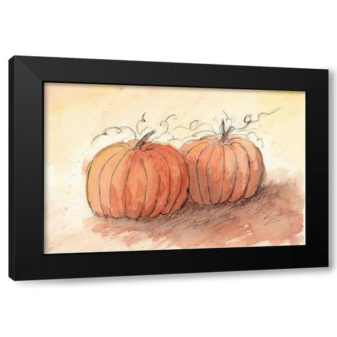 Fall Pumpkin II Black Modern Wood Framed Art Print with Double Matting by Lee, Judson