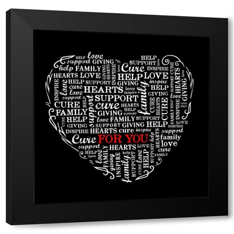Heart Black Modern Wood Framed Art Print by Longfellow Designs