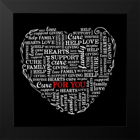 Heart Black Modern Wood Framed Art Print by Longfellow Designs