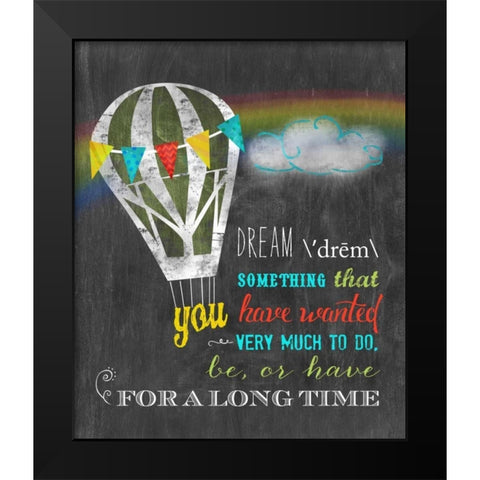 Dream Black Modern Wood Framed Art Print by Longfellow Designs