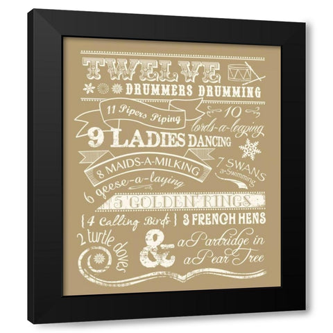 Twelve Days I Black Modern Wood Framed Art Print with Double Matting by Longfellow Designs