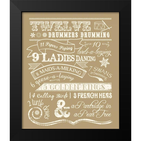 Twelve Days I Black Modern Wood Framed Art Print by Longfellow Designs