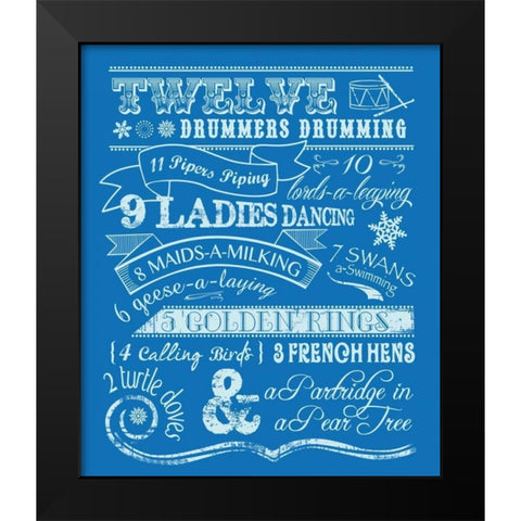 Twelve Days II Black Modern Wood Framed Art Print by Longfellow Designs