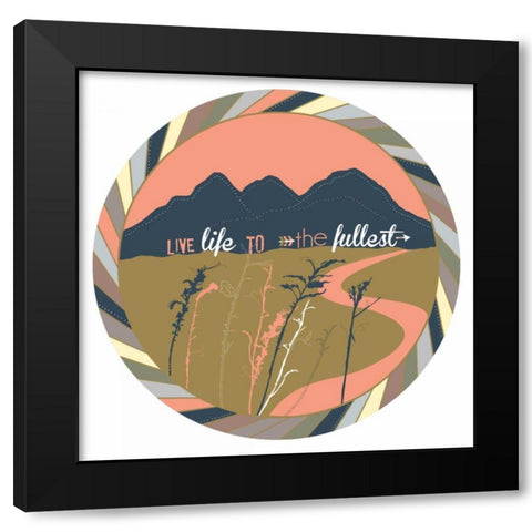 Live Life Black Modern Wood Framed Art Print with Double Matting by Designs, Longfellow