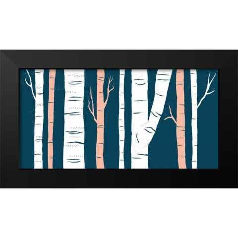 Birch Black Modern Wood Framed Art Print by Designs, Longfellow