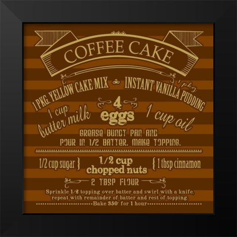 Coffee Cake Black Modern Wood Framed Art Print by Designs, Longfellow