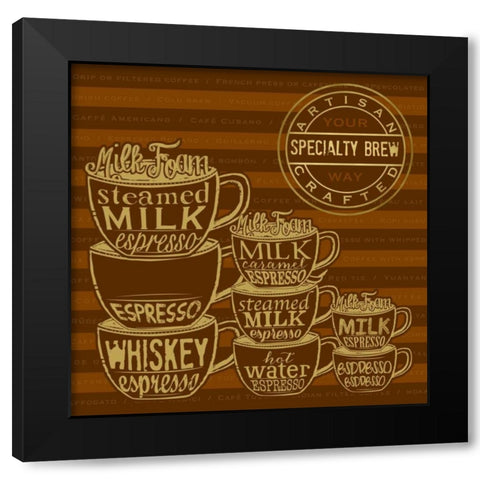 Specialty Brew Black Modern Wood Framed Art Print with Double Matting by Designs, Longfellow