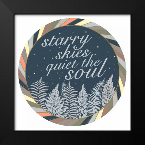 Starry Black Modern Wood Framed Art Print by Designs, Longfellow