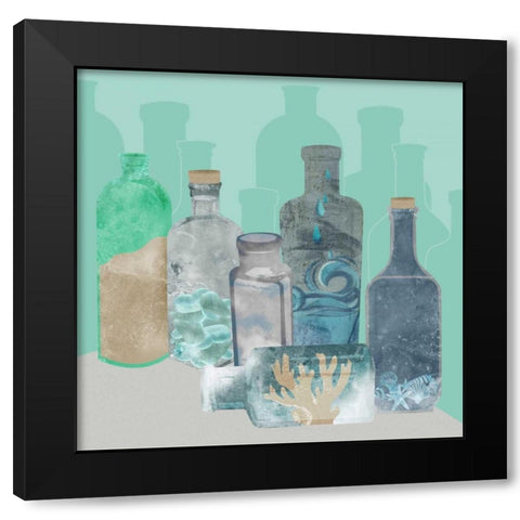 Deconstructed Beach Black Modern Wood Framed Art Print with Double Matting by Longfellow Designs