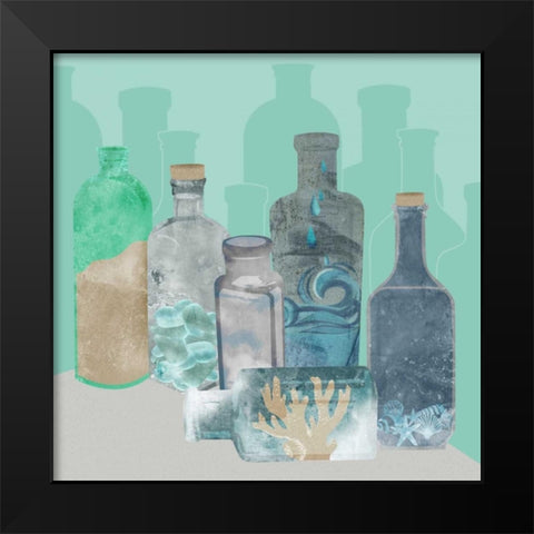 Deconstructed Beach Black Modern Wood Framed Art Print by Longfellow Designs