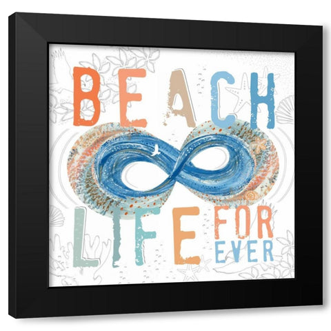 Beach Life Black Modern Wood Framed Art Print with Double Matting by Longfellow Designs