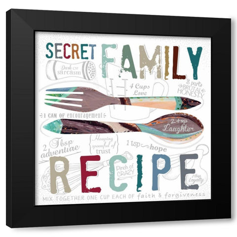 Family Recipe Black Modern Wood Framed Art Print with Double Matting by Longfellow Designs