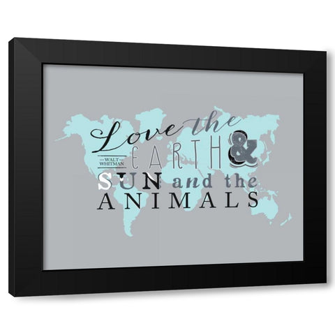 Walt Whitman Map Black Modern Wood Framed Art Print with Double Matting by Longfellow Designs