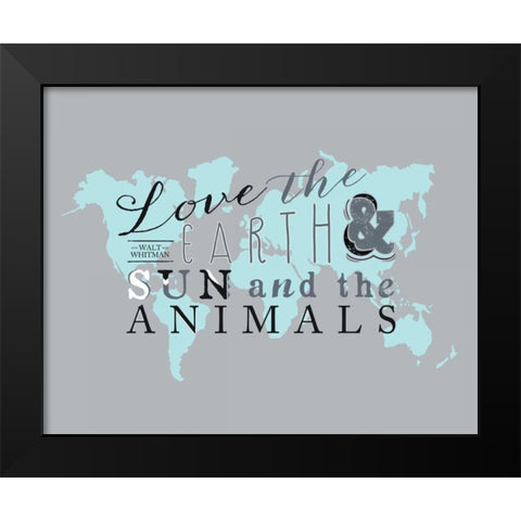 Walt Whitman Map Black Modern Wood Framed Art Print by Longfellow Designs