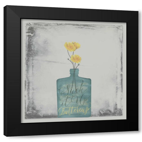 Buttercup Black Modern Wood Framed Art Print with Double Matting by Longfellow Designs